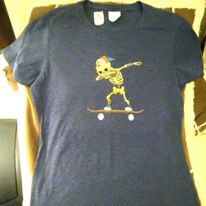 Skeleton Riding On Skateboard Short Sleeve Shirt